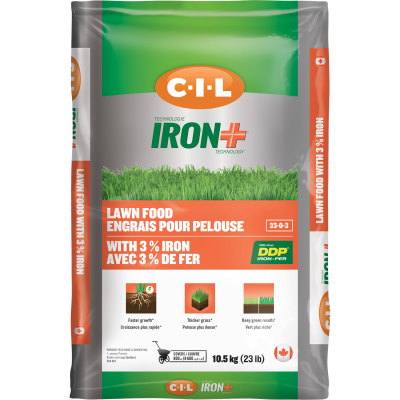 Engrais pour pelouse IRON+ 33-0-3 avec 3% de fer 10.5kg