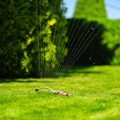 LAWN BEING WATERED